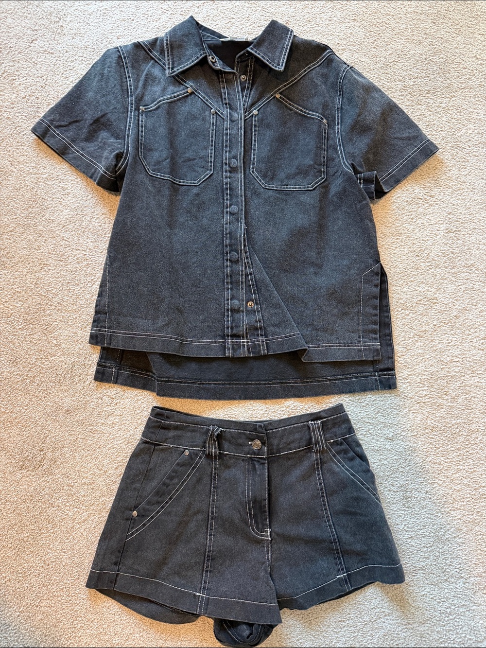 Black Denim Women’s Shorts - Classic High-Waist Style